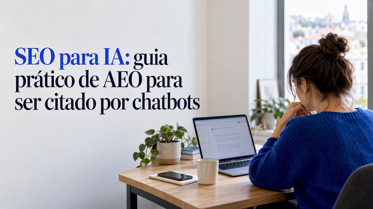 SEO para IA: o guia prático de AEO para ser citado por chatbots
